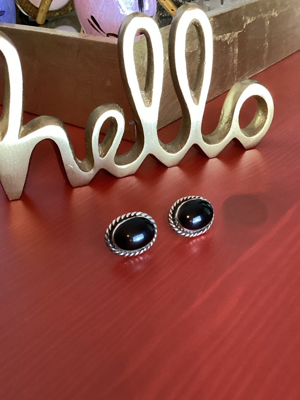 Vintage Black Onyx Sterling Silver 925